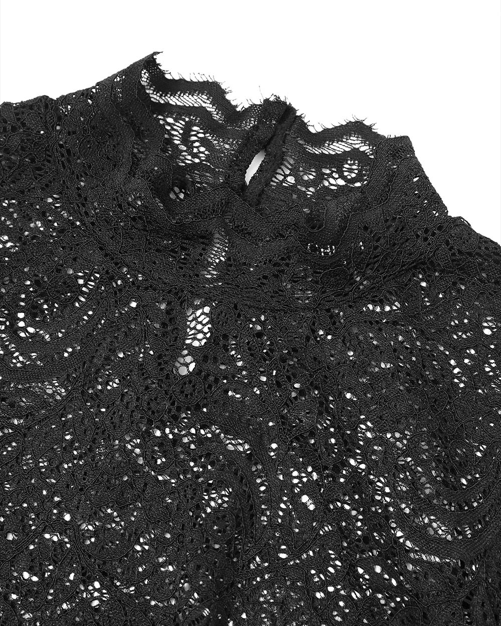 ChicMe Couture Women's Sheer Lace Mesh Long Sleeve Top