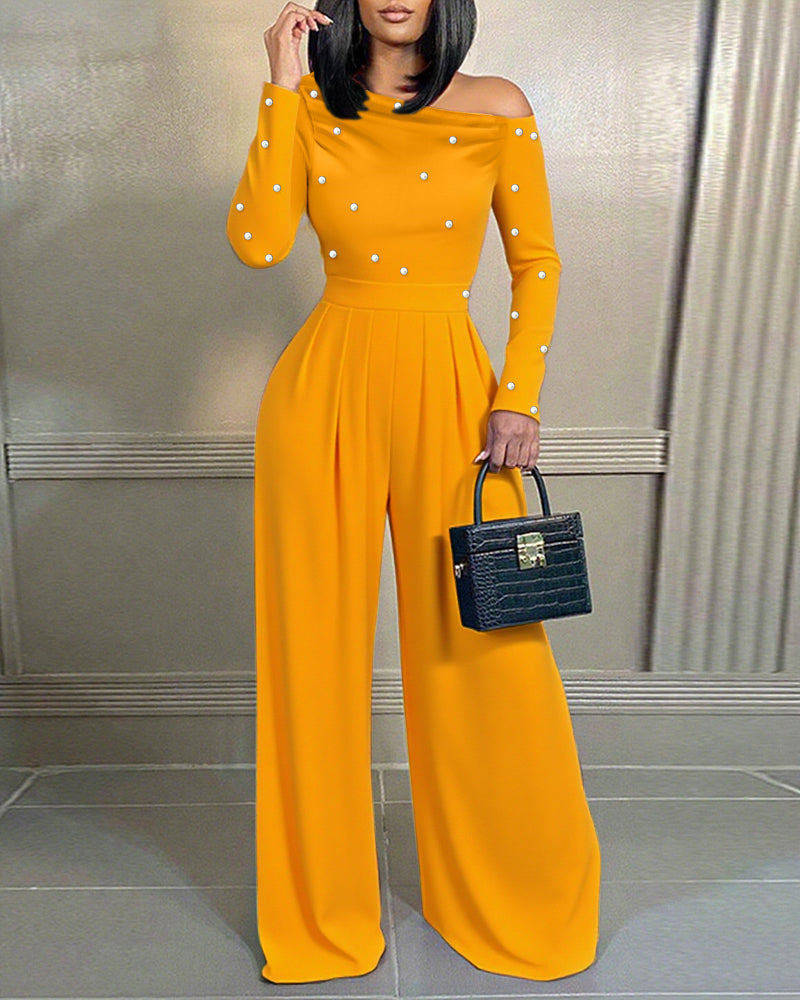 ChicMe Couture Jumpsuit for Women Dressy Long Sleeve Wide Leg One Piece Outfit