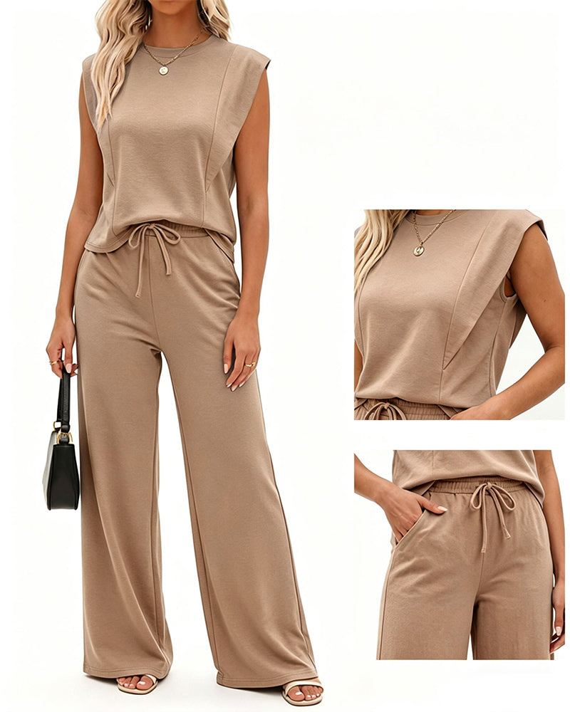 ChicMe Couture Women's Cap Sleeve 2 Piece Lounge Set