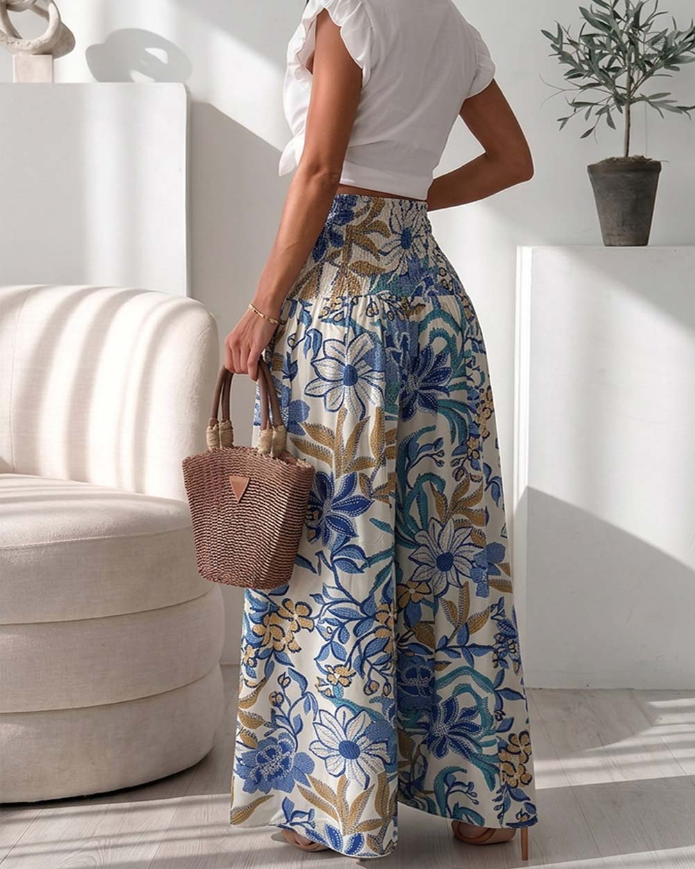 ChicMe Couture Women's High Waisted Wide Leg Palazzo Pants