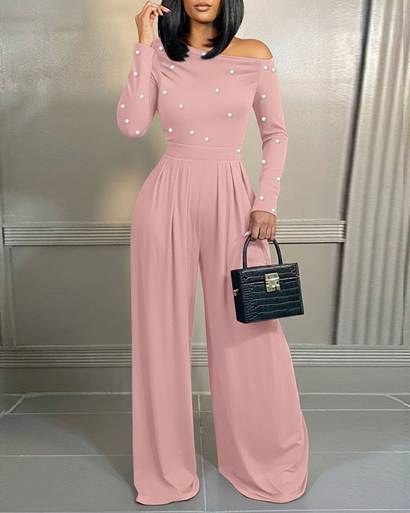 ChicMe Couture Jumpsuit for Women Dressy Long Sleeve Wide Leg One Piece Outfit