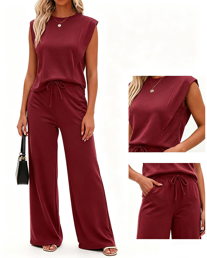 ChicMe Couture Women's Cap Sleeve 2 Piece Lounge Set