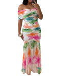 ChicMe Couture Women's Off Shoulder Floral Maxi Dress