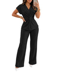 ChicMe Couture Women's 2 Piece Outfit Pants Set White Medium