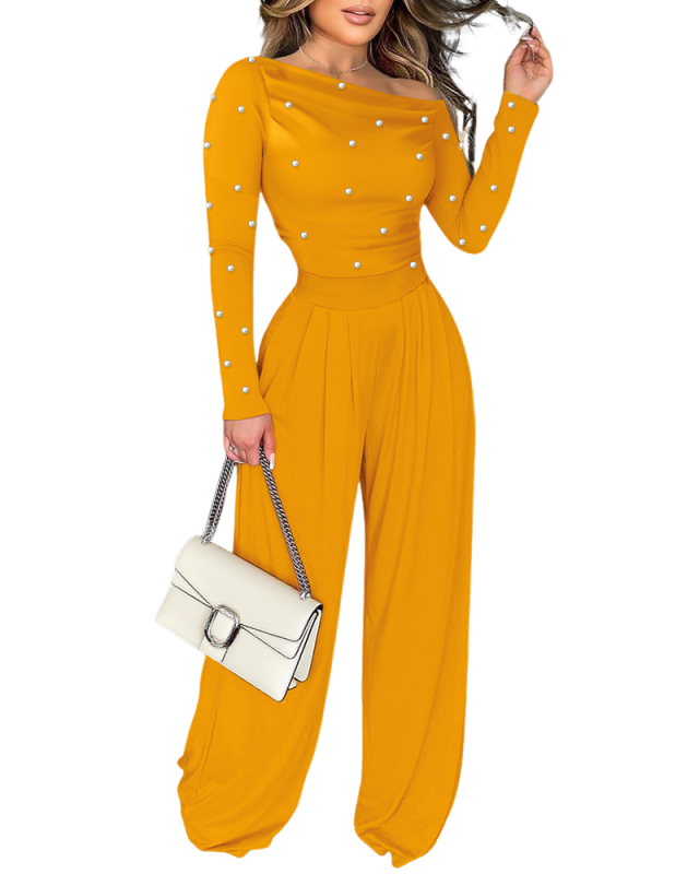 ChicMe Couture Jumpsuit for Women Dressy Long Sleeve Wide Leg One Piece Outfit