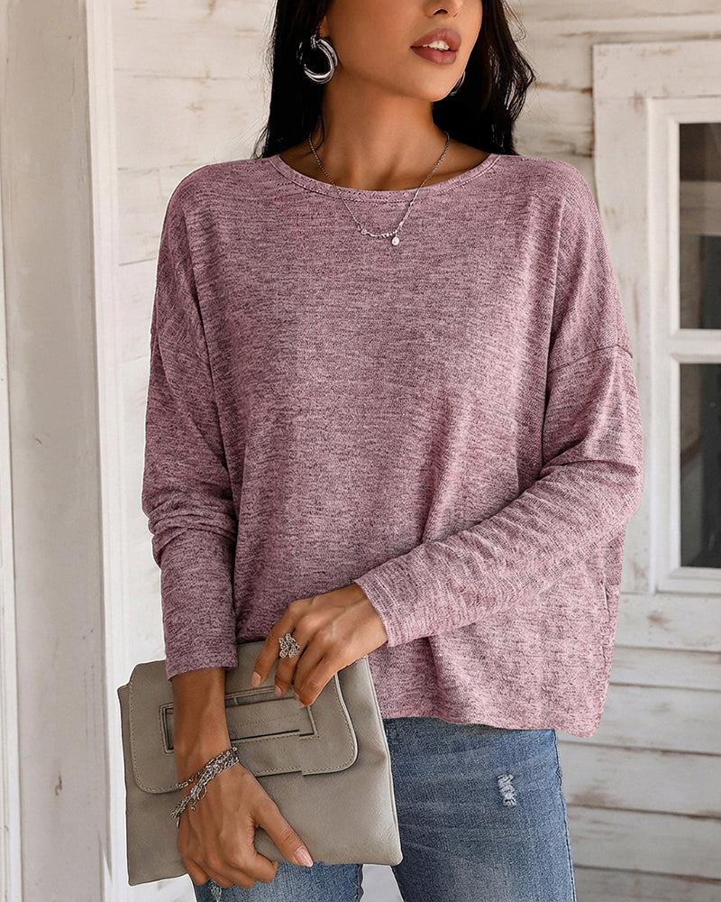 ChicMe Couture Women's Open Back Long Sleeve Top Backless Shirt Pink XX-Large