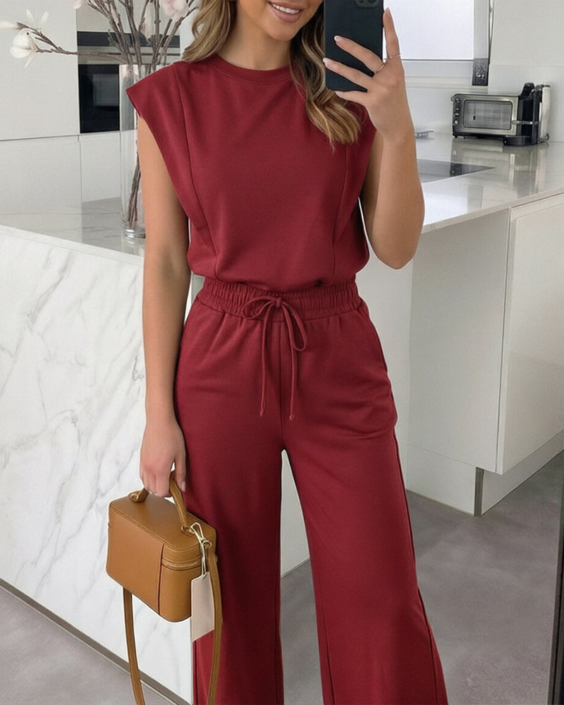 ChicMe Couture Women's Cap Sleeve 2 Piece Lounge Set